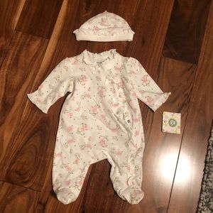 NWT. Little me floral outfit with hat.